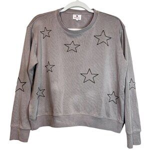 Sundry Sweatshirt 1 Small‎ Womens Mauve Embroidered Stars Pullover Size Small